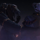 the gods battle above the pyramids